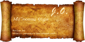 Jánossy Olga névjegykártya
